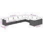 vidaXL Set de muebles de jardín 9 pzas y cojines ratán sintético gris