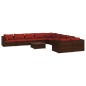 vidaXL Set muebles de jardín 11 piezas cojines ratán sintético marrón vidaXL Set muebles de jardín 11 piezas cojines ratán sintético marrón