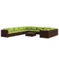 vidaXL Set muebles de jardín 12 pzas y cojines ratán sintético marrón vidaXL Set muebles de jardín 12 pzas y cojines ratán sintético marrón