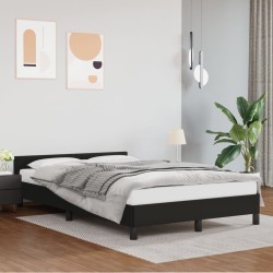 vidaXL Estructura de cama con cabecero cuero sintético negro 120x200cm