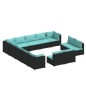 vidaXL Set de muebles de jardín 13 pzas cojines ratán sintético negro vidaXL Set de muebles de jardín 13 pzas cojines ratán sintético negro