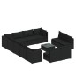 vidaXL Set de muebles de jardín 13 pzas cojines ratán sintético negro