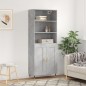 vidaXL Aparador alto madera contrachapada gris hormigón 69,5x34x180 cm vidaXL Aparador alto madera contrachapada gris hormigón 69,5x34x180 cm