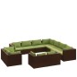 vidaXL Set muebles de jardín 11 piezas cojines ratán sintético marrón vidaXL Set muebles de jardín 11 piezas cojines ratán sintético marrón