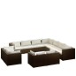 vidaXL Set muebles de jardín 11 piezas cojines ratán sintético marrón vidaXL Set muebles de jardín 11 piezas cojines ratán sintético marrón