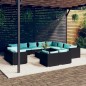 vidaXL Set de muebles de jardín 13 pzas cojines ratán sintético negro vidaXL Set de muebles de jardín 13 pzas cojines ratán sintético negro
