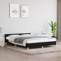 vidaXL Estructura de cama con cabecero de tela negro 140x190 cm