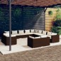 vidaXL Set muebles de jardín 13 pzas y cojines ratán sintético marrón vidaXL Set muebles de jardín 13 pzas y cojines ratán sintético marrón