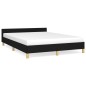 vidaXL Estructura de cama con cabecero de tela negro 140x190 cm