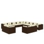 vidaXL Set muebles de jardín 13 pzas y cojines ratán sintético marrón vidaXL Set muebles de jardín 13 pzas y cojines ratán sintético marrón