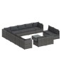 vidaXL Set de muebles de jardín 14 pzas y cojines ratán sintético gris vidaXL Set de muebles de jardín 14 pzas y cojines ratán sintético gris