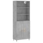 vidaXL Aparador alto madera contrachapada gris hormigón 69,5x34x180 cm vidaXL Aparador alto madera contrachapada gris hormigón 69,5x34x180 cm