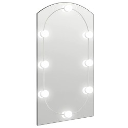 vidaXL Espejo con luces LED vidrio arco 90x45 cm