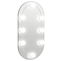 vidaXL Espejo con luces LED vidrio ovalado 40x20 cm