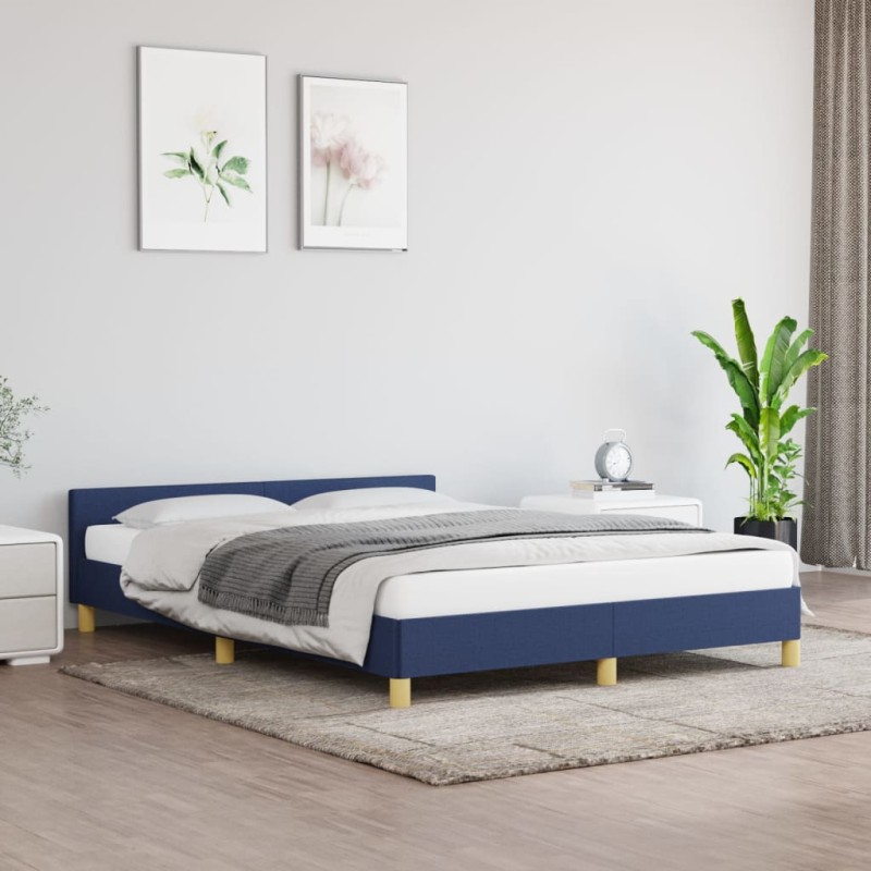 vidaXL Estructura de cama con cabecero tela gris taupe azul 140x200 cm vidaXL Estructura de cama con cabecero tela gris taupe azul 140x200 cm