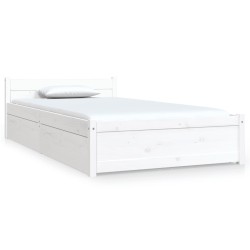 vidaXL Estructura de cama individual con cajones blanco 90x190 cm