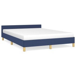 vidaXL Estructura de cama con cabecero tela gris taupe azul 140x200 cm