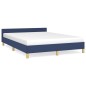 vidaXL Estructura de cama con cabecero tela gris taupe azul 140x200 cm vidaXL Estructura de cama con cabecero tela gris taupe azul 140x200 cm