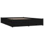vidaXL Estructura de cama con cajones doble negro 135x190 cm vidaXL Estructura de cama con cajones doble negro 135x190 cm