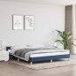 vidaXL Estructura de cama con cabecero de tela azul 180x200 cm vidaXL Estructura de cama con cabecero de tela azul 180x200 cm