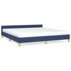 vidaXL Estructura de cama con cabecero de tela azul 180x200 cm