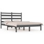 vidaXL Estructura de cama de matrimonio madera de pino gris 135x190 cm