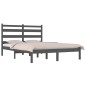 vidaXL Estructura de cama de matrimonio madera de pino gris 135x190 cm