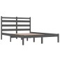 vidaXL Estructura de cama de matrimonio madera de pino gris 135x190 cm