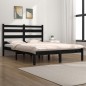 vidaXL Estructura de cama madera maciza de pino negra 135x190 cm vidaXL Estructura de cama madera maciza de pino negra 135x190 cm