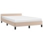 vidaXL Estructura de cama cabecero cuero sintético capuchino 120x200cm vidaXL Estructura de cama cabecero cuero sintético capuchino 120x200cm