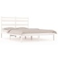 vidaXL Estructura de cama de madera maciza de pino blanco 160x200 cm vidaXL Estructura de cama de madera maciza de pino blanco 160x200 cm