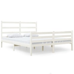 vidaXL Estructura de cama matrimonial madera de pino blanca 120x190 cm