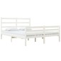 vidaXL Estructura de cama matrimonial madera de pino blanca 120x190 cm vidaXL Estructura de cama matrimonial madera de pino blanca 120x190 cm