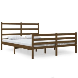 vidaXL Estructura de cama doble pequeña madera pino marrón 120x190 cm