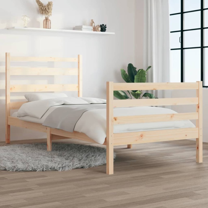 vidaXL Estructura de cama madera maciza de pino 100x200 cm vidaXL Estructura de cama madera maciza de pino 100x200 cm