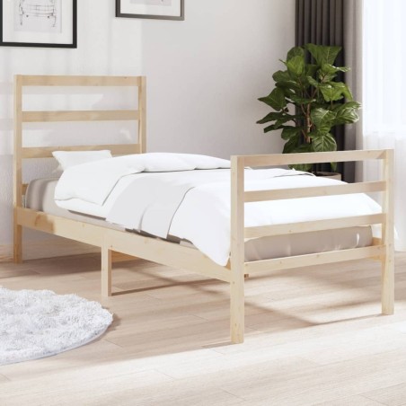 vidaXL Estructura de cama madera maciza de pino 75x190 cm