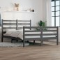 vidaXL Estructura de cama de madera maciza de pino gris 140x200 cm vidaXL Estructura de cama de madera maciza de pino gris 140x200 cm