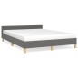 vidaXL Estructura de cama con cabecero de tela gris oscuro 140x200 cm