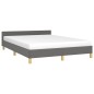 vidaXL Estructura de cama con cabecero de tela gris oscuro 140x200 cm