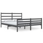 vidaXL Estructura de cama de matrimonio madera de pino gris 135x190 cm vidaXL Estructura de cama de matrimonio madera de pino gris 135x190 cm