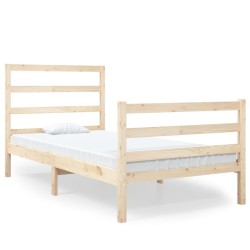 vidaXL Estructura de cama madera maciza de pino 90x190 cm