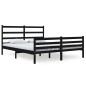 vidaXL Estructura de cama madera maciza de pino negra 135x190 cm