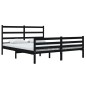 vidaXL Estructura de cama madera maciza de pino negra 135x190 cm