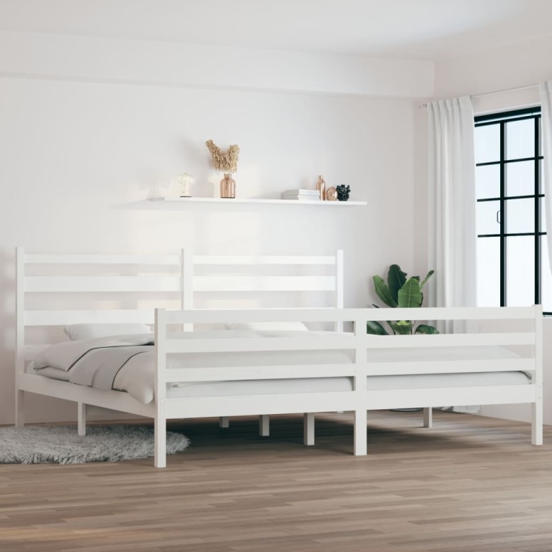 vidaXL Estructura de cama madera maciza de pino blanco 200x200 cm