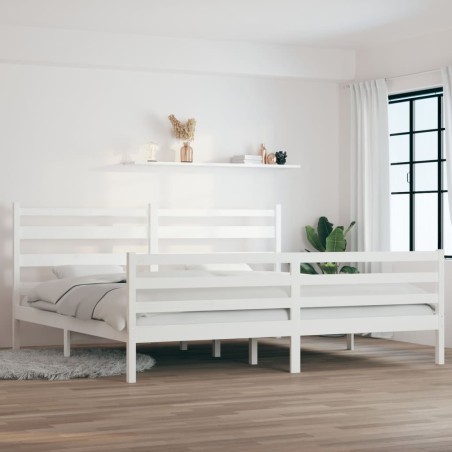 vidaXL Estructura de cama madera maciza de pino blanco 200x200 cm