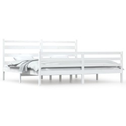 vidaXL Estructura de cama madera maciza de pino blanco 200x200 cm