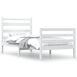 vidaXL Estructura de cama madera maciza de pino blanco 90x200 cm