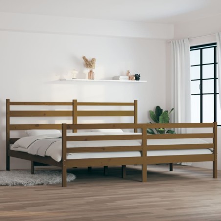 vidaXL Estructura de cama madera maciza de pino marrón miel 200x200 cm