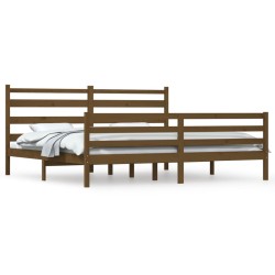 vidaXL Estructura de cama madera maciza de pino marrón miel 200x200 cm
