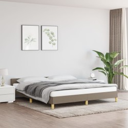 vidaXL Estructura de cama con cabecero de tela gris taupe 180x200 cm